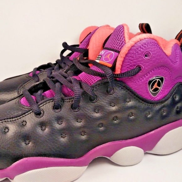 Jordan Jumpman Team II Big Kids 820276-008 Black Purple Shoes Youth Size 7